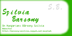 szilvia barsony business card