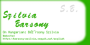 szilvia barsony business card